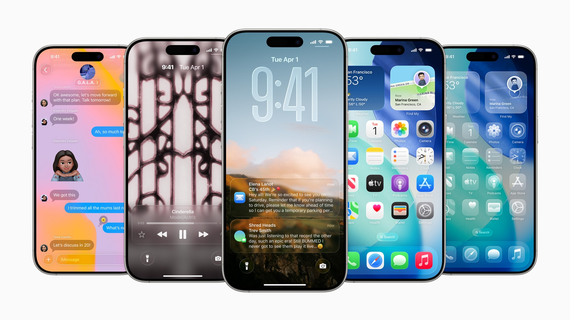 iOS 26 beta screenshots. The OS has been completely overhauled with this new transparent, slightly textured "liquid glass" look.
