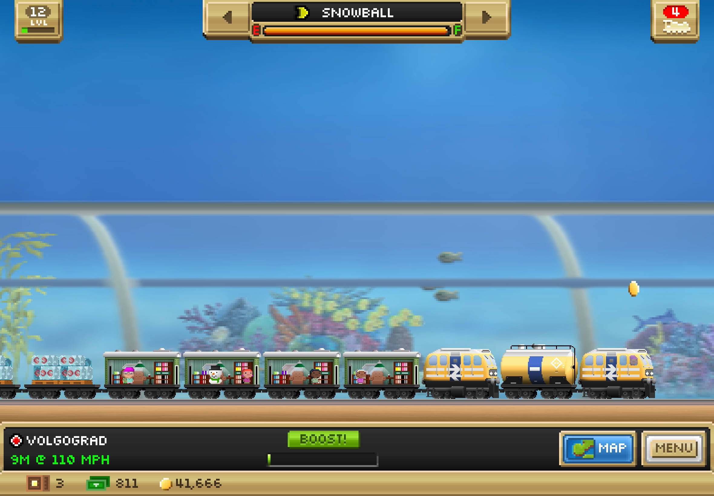 A screenshot from when I first built the underwater tunnel from Stockholm to Helsinki, featuring a bunch of corals, kelp, fish, and even a swordfish!