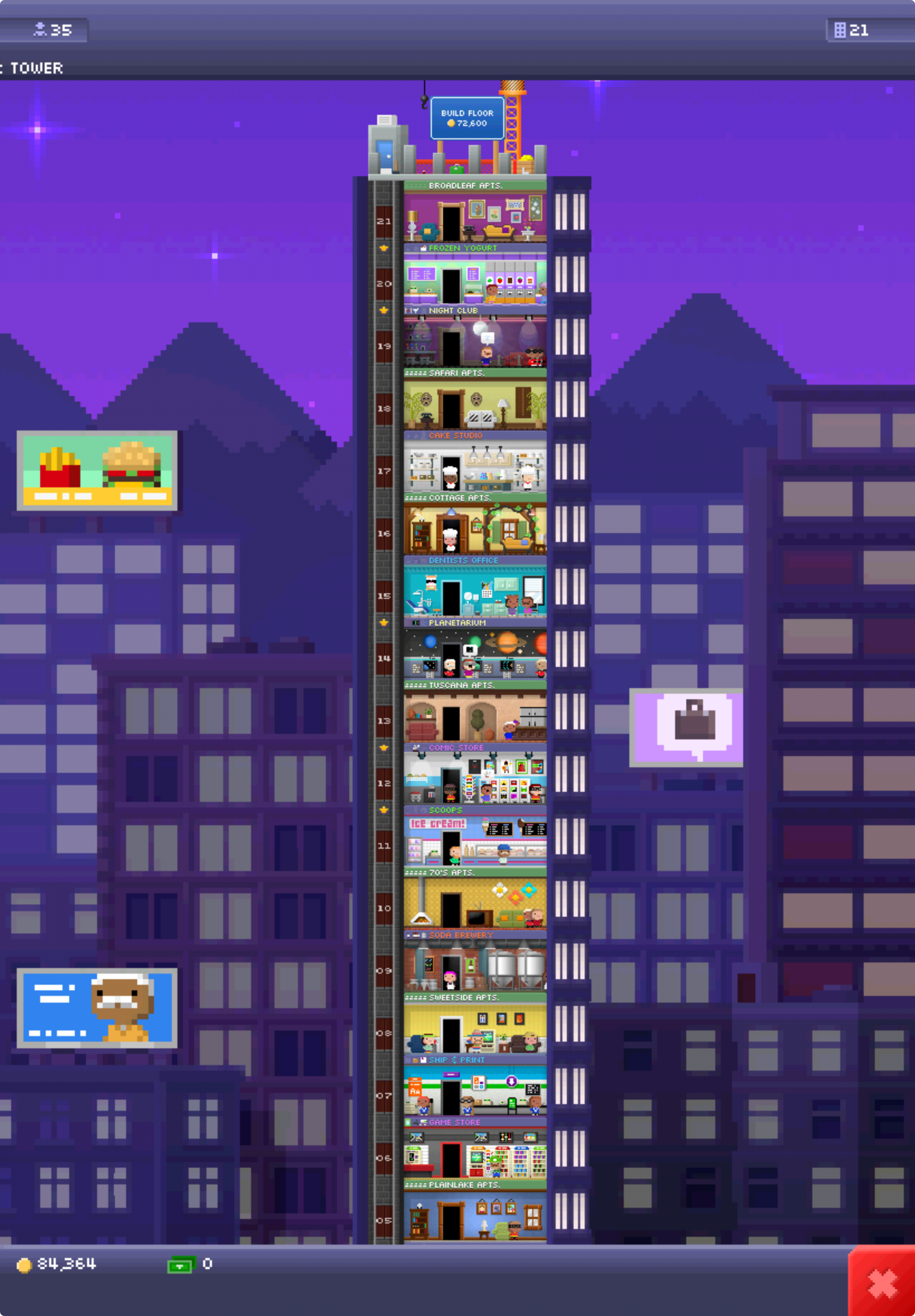 My recreation of the tower featured in the Tiny Tower - 2011 iPhone Game of the Year trailer.
