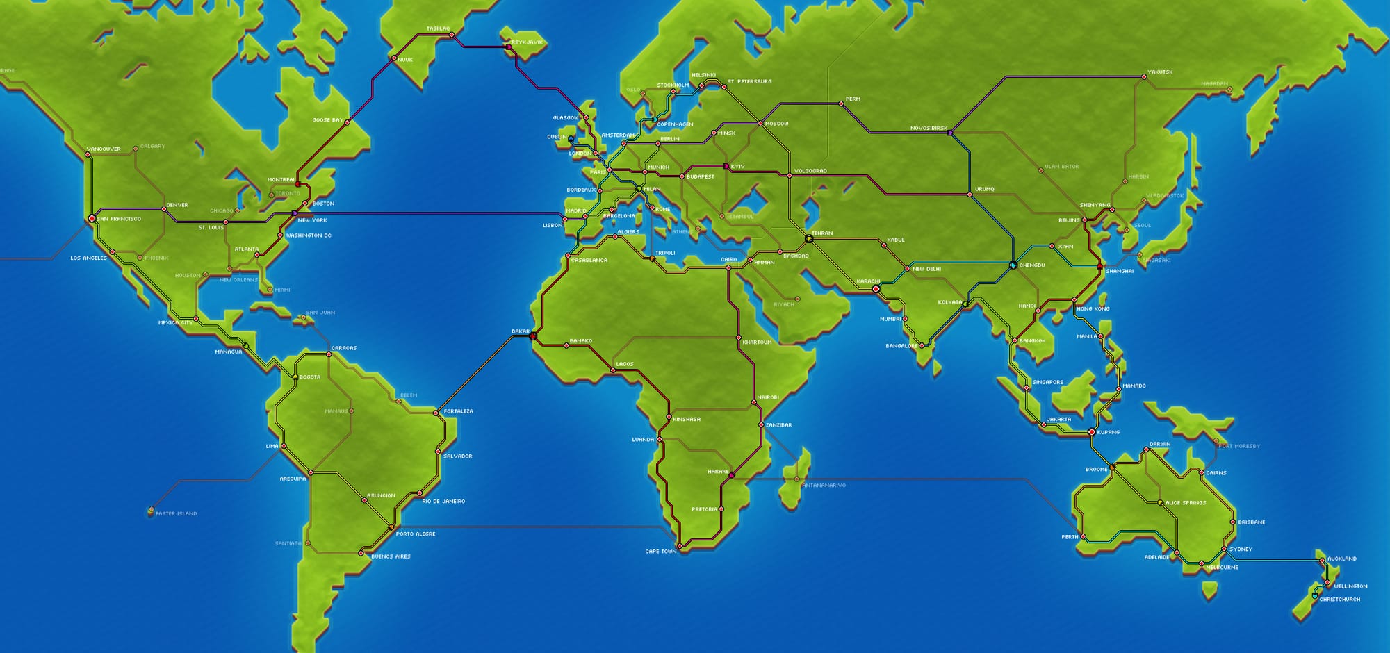 My map in Pocket Trains as of December 10, 2025.