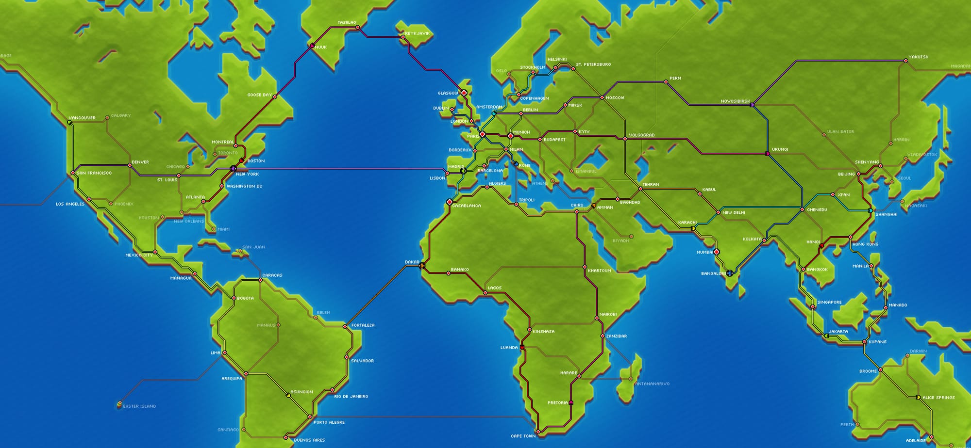 My map in Pocket Trains as of December 3, 2025.