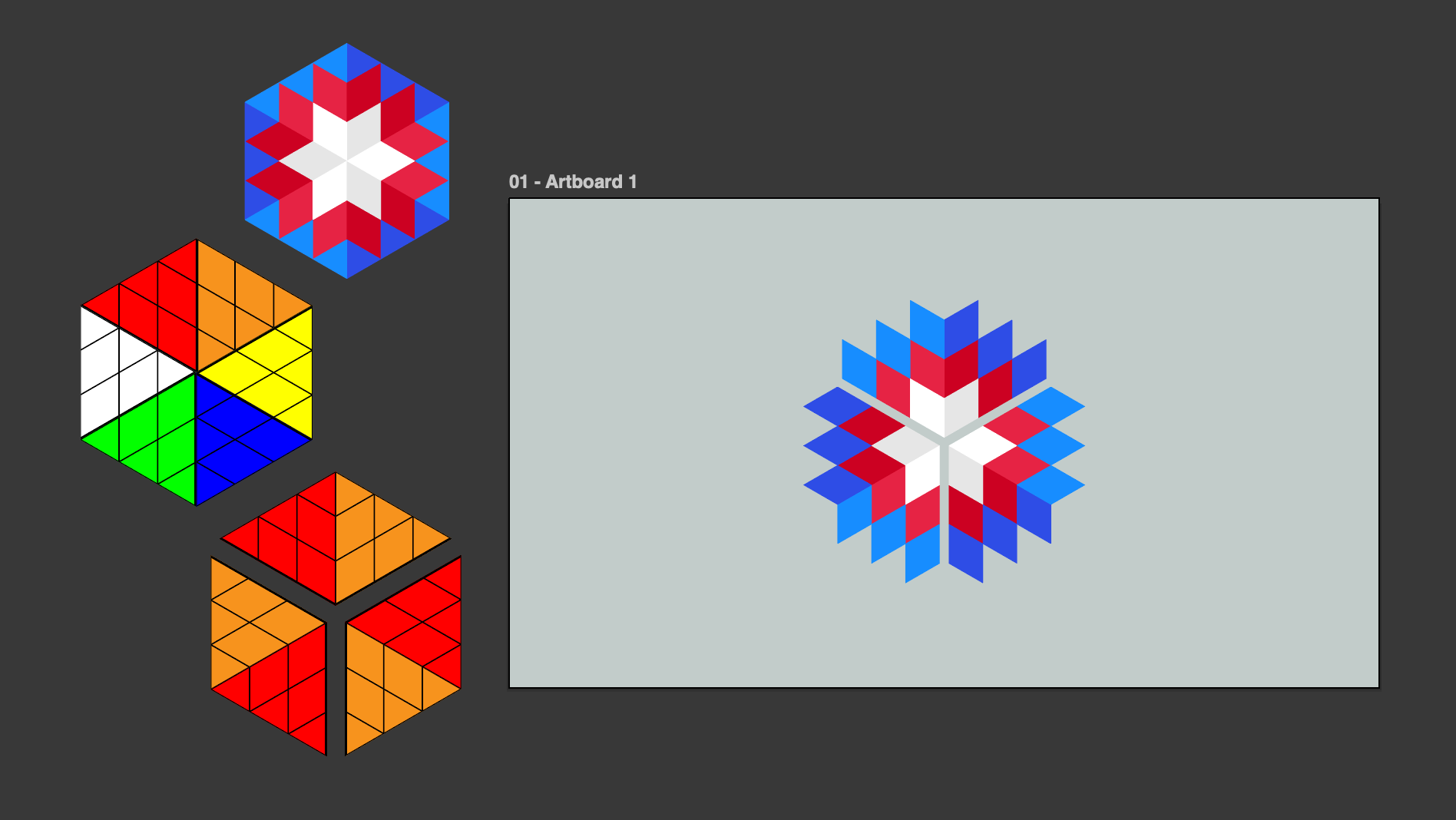 Some of the sketches in Illustrator for the logo of Santo Domingo Winter 2026.