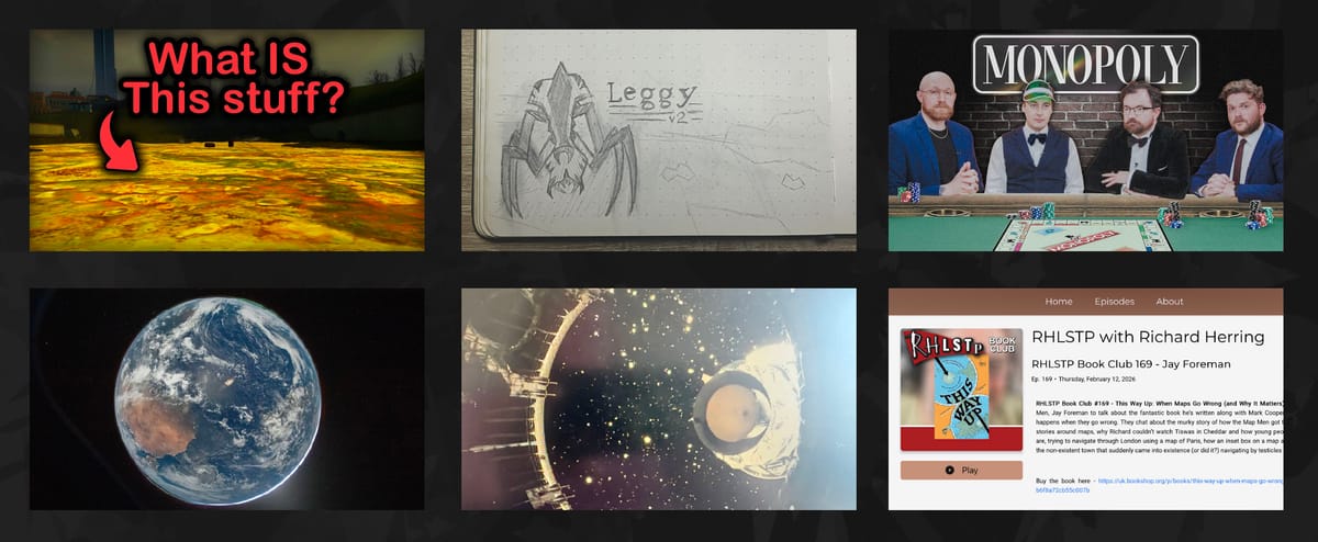 A collage of media I've engaged with this last week.