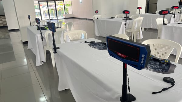 The venue for the competition as it was setting up.