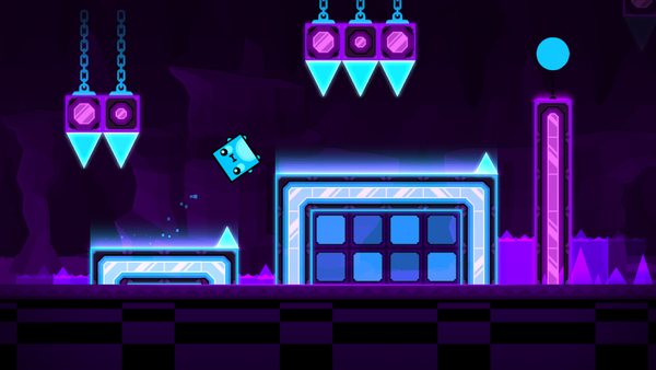 Screenshot from the Google Play page of Geometry Dash World. Showing the level Monster Dance Off.