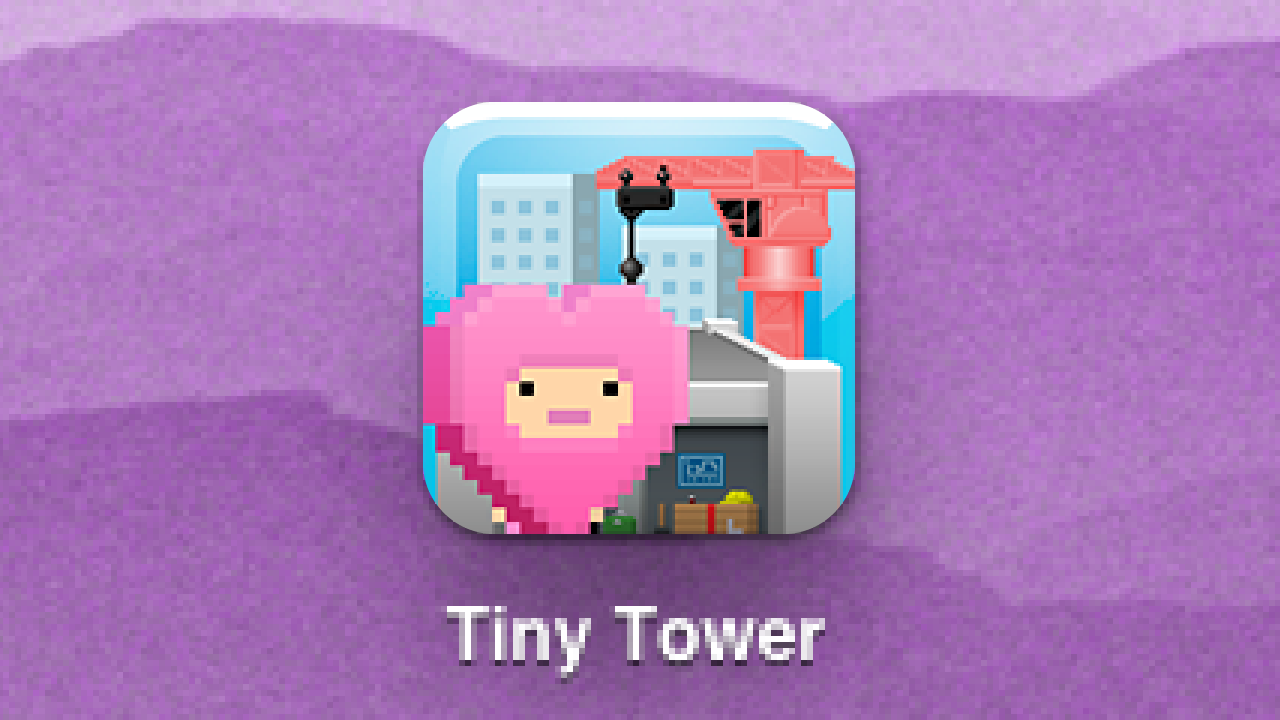 The app icon for Tiny Tower after the Valentine's Day 2013 update (2.1.5).