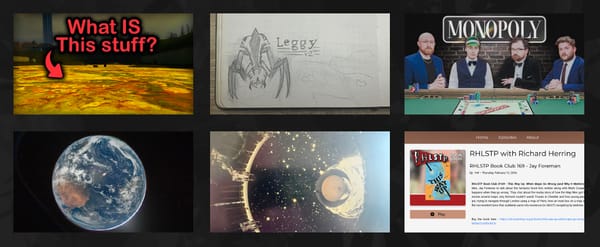 A collage of media I've engaged with this last week.